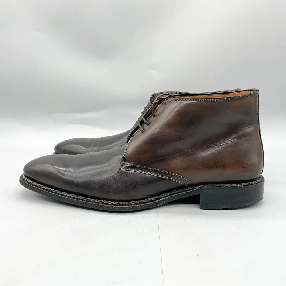 Mezlan Mens 13M Chukka Boots Brown Leather Dress Shoes Lace Up‎ Business